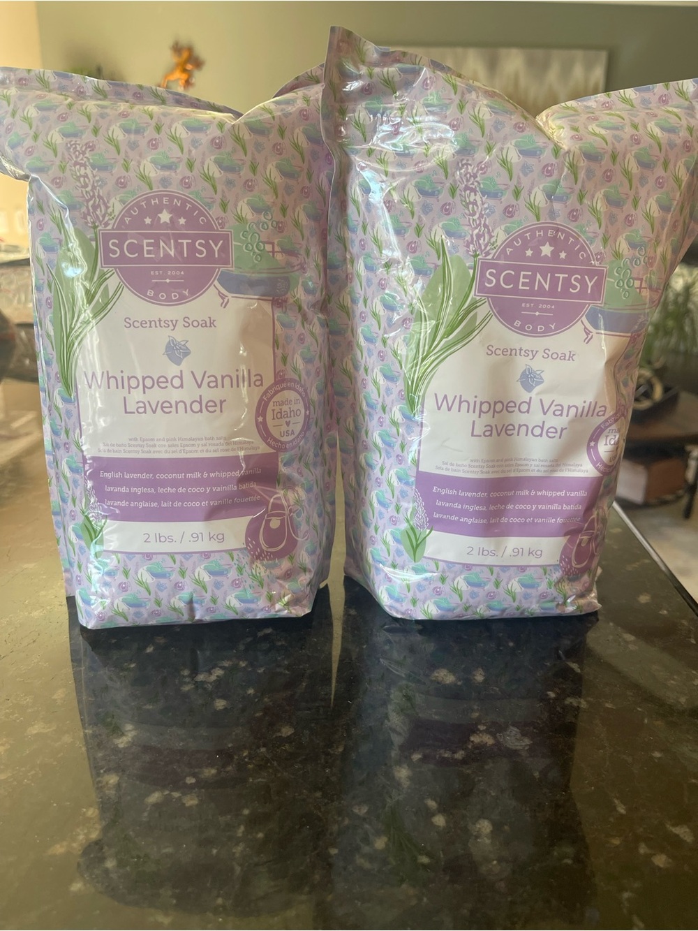2 Scentsy Whipped Vanilla Lavender Bath Soak 2 lbs each — Lavender & White